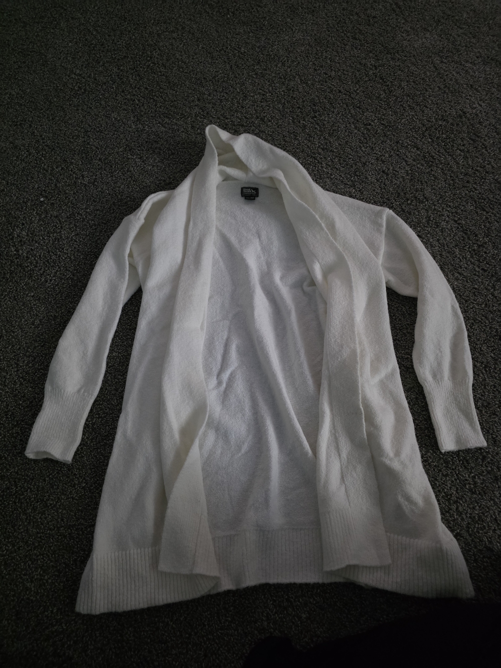 Eddie Bauer Women's White Open-Front Knit Cardigan